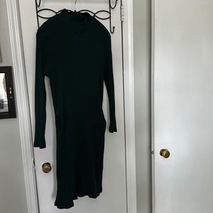 Maternity mock neck ribbed dress